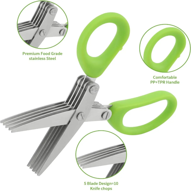 Time Saving Herb Scissors 5 Bl - Kitchen Gadgets Save Time ulasan dan harga