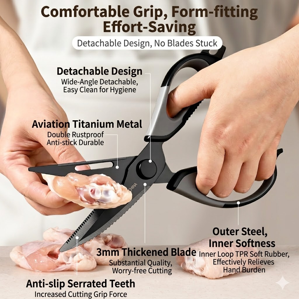 Kitchen scissors Titanium Chic - Zyliss Kitchen Gadgets ulasan dan harga